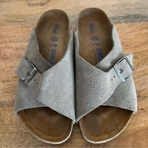 BIRKENSTOCK Arosa Soft Footbed Suede Leather Sandal Slide Size 5